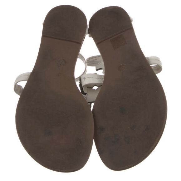 Tory Burch Phoebe Sandal Black White Leather Flat Logo Sandal Sz 11 - Picture 5 of 5